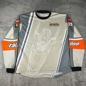 Ski-Doo Team Racing Jersey Mens XL Grey Orange Snowmobile Motocross L/S Mesh